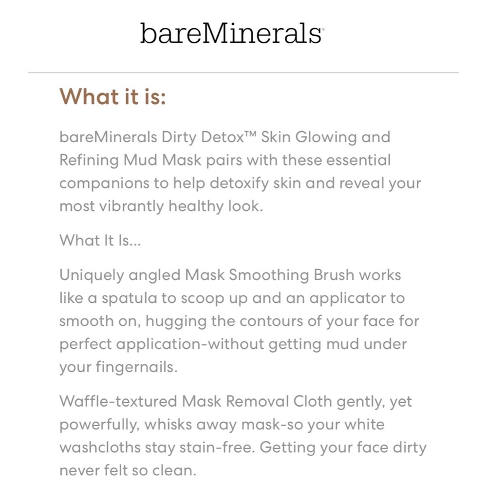 new bareMinerals ㋛ Beauty Mask Essentials Set ㋛ Product Brush + Cleaning Cloth ㋛ - Picture 8 of 15